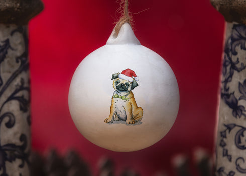 Pug Ceramic Bauble